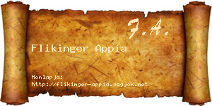 Flikinger Appia névjegykártya